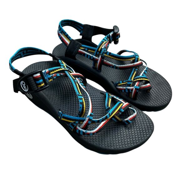 Chaco Sandals Z Cloud X2 Women's 7 Sport Water Hike Rainbow Multi-Color Toe Loop - Picture 1 of 9